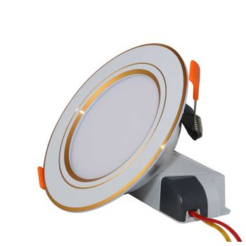 Đèn LED Âm trần Downlight 110/9W Viền Vàng