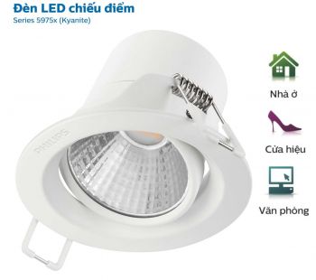 Đèn Downlight Led chiếu điểm Spotlight Philips 59752 Kyanite 5W 2700K